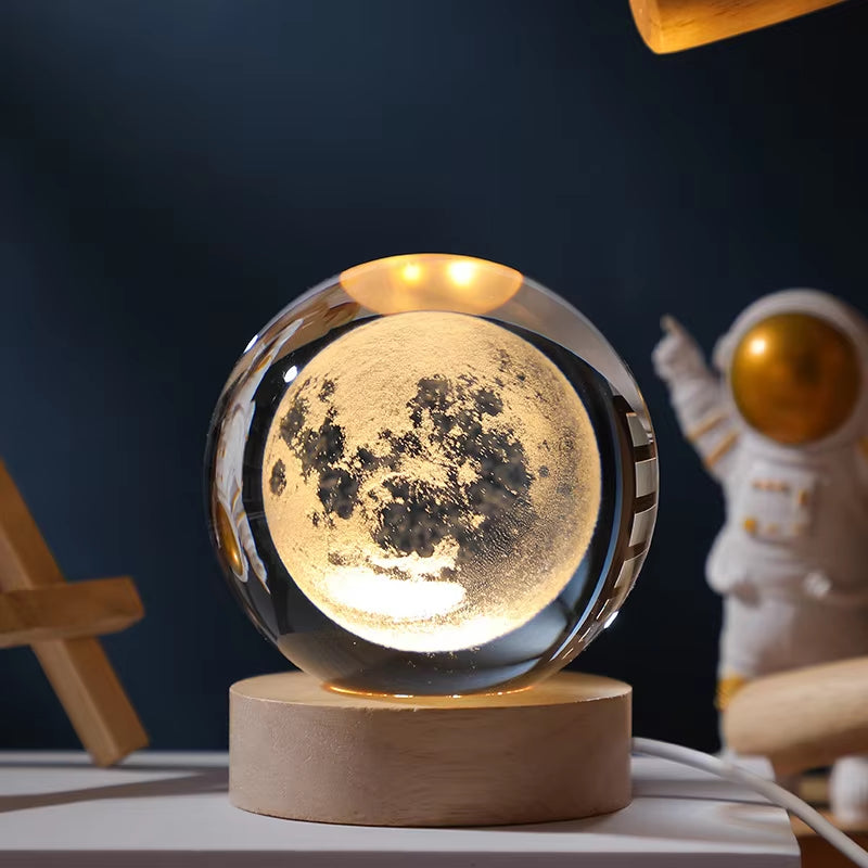 Laser Engraved Solar System Globe