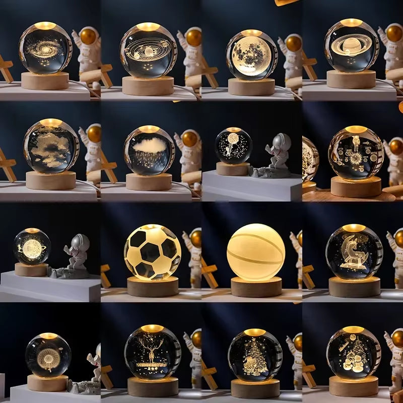 Laser Engraved Solar System Globe