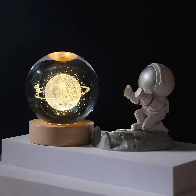 Laser Engraved Solar System Globe