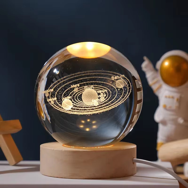 Laser Engraved Solar System Globe