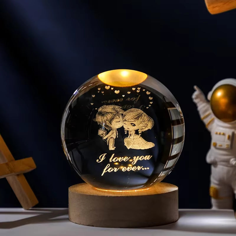 Laser Engraved Solar System Globe
