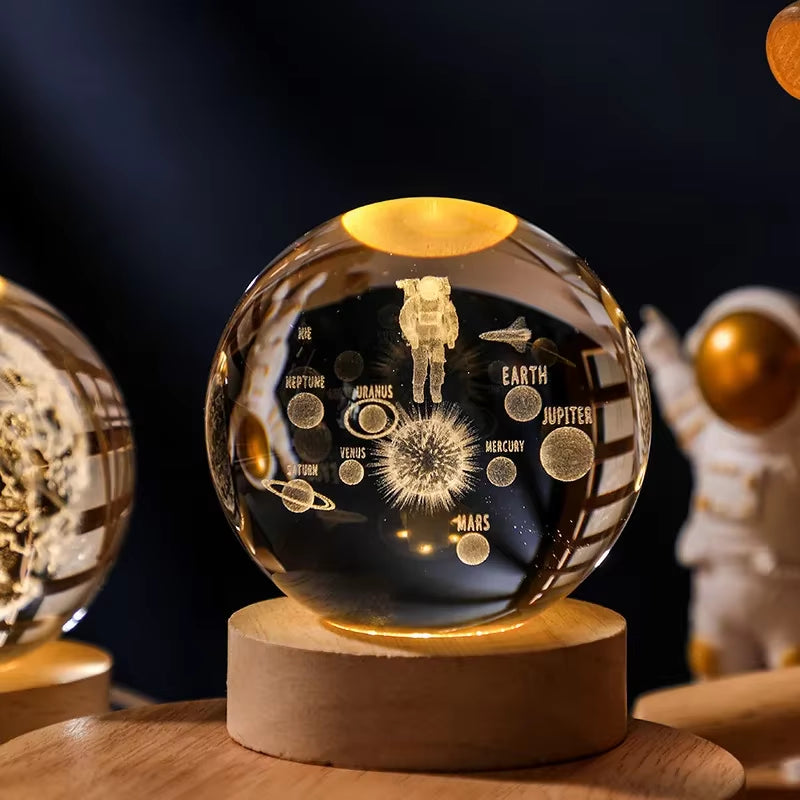 Laser Engraved Solar System Globe