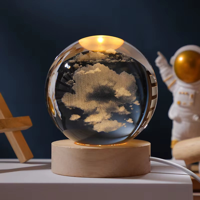 Laser Engraved Solar System Globe