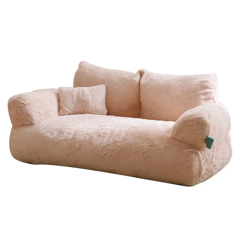 Luxurious Winter Plush Pet Sofa Beds - Washable, Cozy Cat and Dog Nest with Thick Comfort Cushion