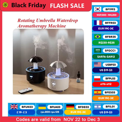 Umbrella Water  Essential Oil Diffuser with Colorful Lighting