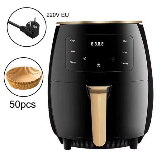 6L Multi-Functional Air Fryer with Intelligent Touch Screen - Large Capacity Electro-Mechanical Deep Fryer for Home Use