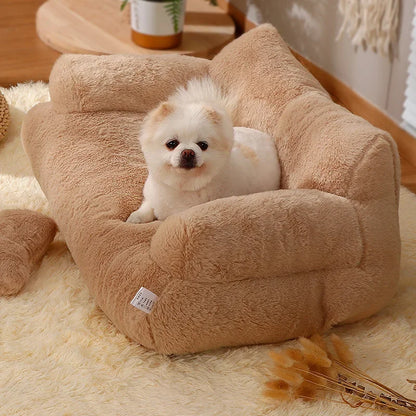 Luxurious Winter Plush Pet Sofa Beds - Washable, Cozy Cat and Dog Nest with Thick Comfort Cushion