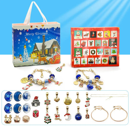 🎁✨ Unwrap the Magic! 🎄 Surprise Blind Box Countdown Calendar with 24 Adorable Charms for DIY Bracelets! Perfect Creative Ornaments & Gifts for Kids this Christmas! 🎉💖