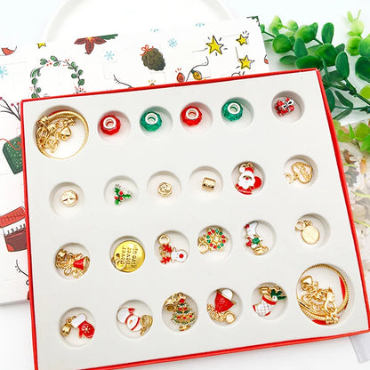 🎁✨ Unwrap the Magic! 🎄 Surprise Blind Box Countdown Calendar with 24 Adorable Charms for DIY Bracelets! Perfect Creative Ornaments & Gifts for Kids this Christmas! 🎉💖