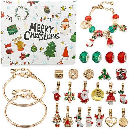 🎁✨ Unwrap the Magic! 🎄 Surprise Blind Box Countdown Calendar with 24 Adorable Charms for DIY Bracelets! Perfect Creative Ornaments & Gifts for Kids this Christmas! 🎉💖