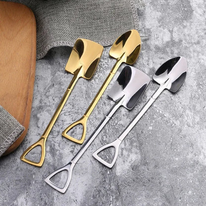 Stainless Steel Gold and Silver Spoon Set for Coffee, Ice Cream, and Desserts - 10/2 Piece Kitchen Cutlery Set