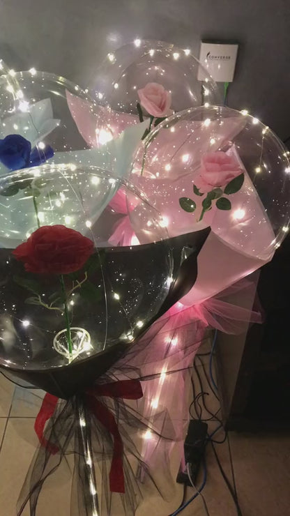 Star Light Night LED Luminous Rose Bouquet Transparent for Decoration